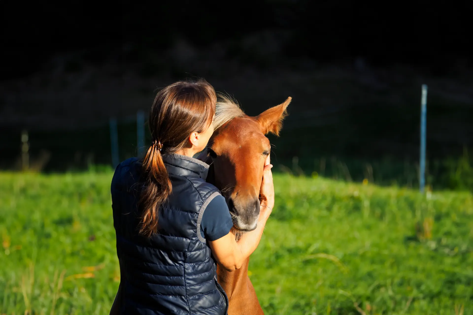 Frau mit Pferd